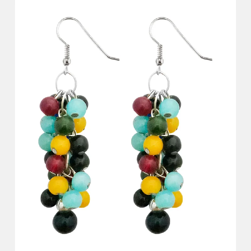 crystal earrings for women-Kriaa Antique Beads Multicolor Dangler fashion Earrings