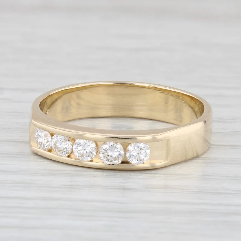 handmade engagement rings for women-0.50ctw Diamond Men's Wedding Band 14k Yellow Gold Size 11 Ring