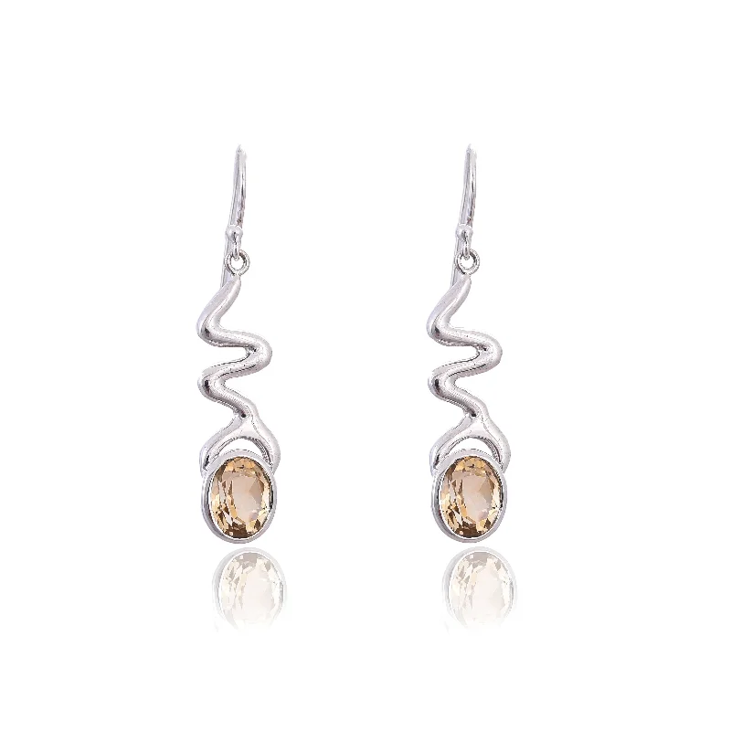 ruby earrings for women-Silver Mountain Sterling Silver citrine Earring