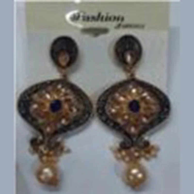 custom earrings for women-Infinity Jewels Gold Plated Dangler Earrings