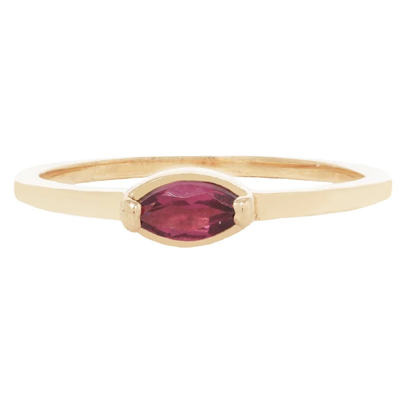 anniversary rings for women-Garnet Marquise Ring