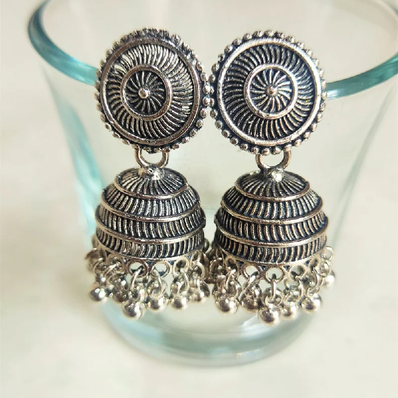 animal earrings for women-H K Fashion Silver Plated Jhumki Earrings