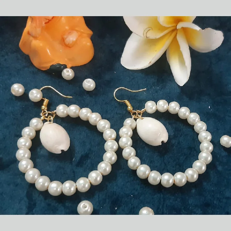 dangling earrings for women-Shrijicreation Handmade Pearl & Shell Dangler Earrings