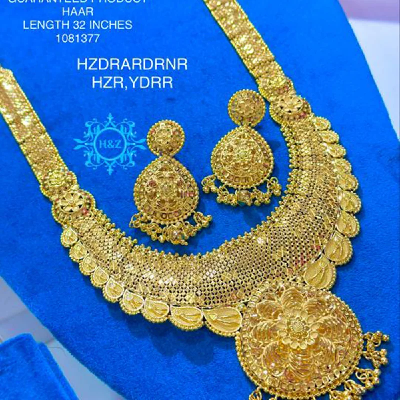 moonstone necklaces for women-Hanna & Zainy Forming Gold Long Necklace Set