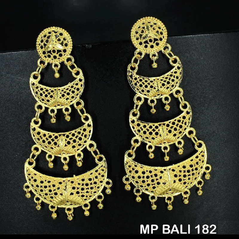 infinity earrings for women-Mahavir Forming Gold Plated Dangler Earrings  - MP BALI 182