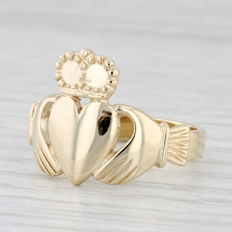 diamond engagement rings for women-Irish Claddagh Ring 10k Yellow Gold Size 11 Wedding Band