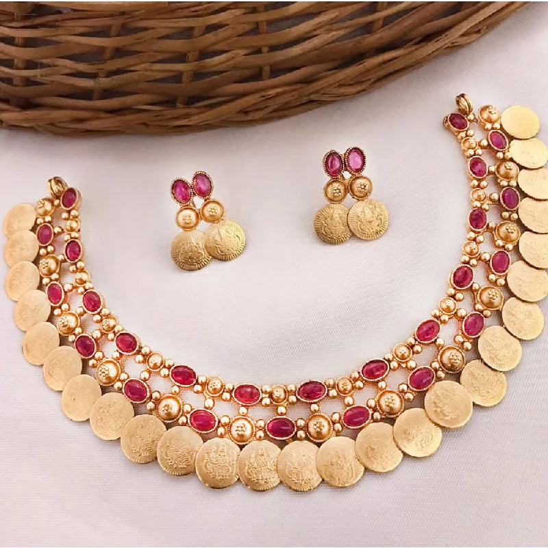 adjustable necklaces for women-Manisha Jewellery Gold Plated Necklace Set