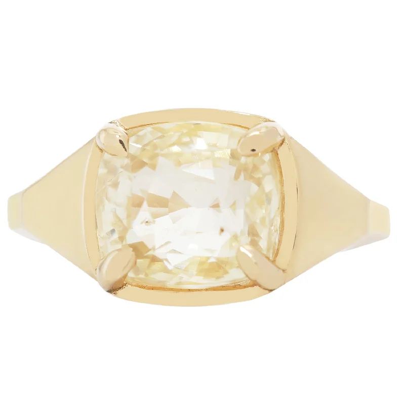 radiant cut engagement rings for women-Yellow Sapphire Empire Ring