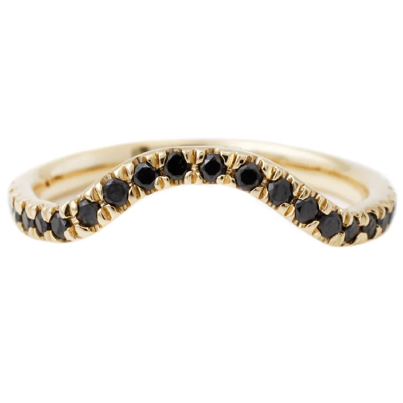 eternity rings for women-Black Diamond Nesting Band