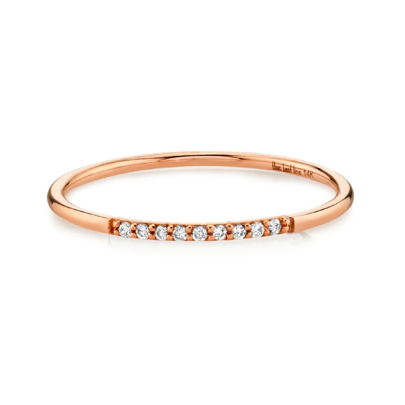 custom rings for women-Partial Eternity Band - White Diamond / 14k Rose Gold