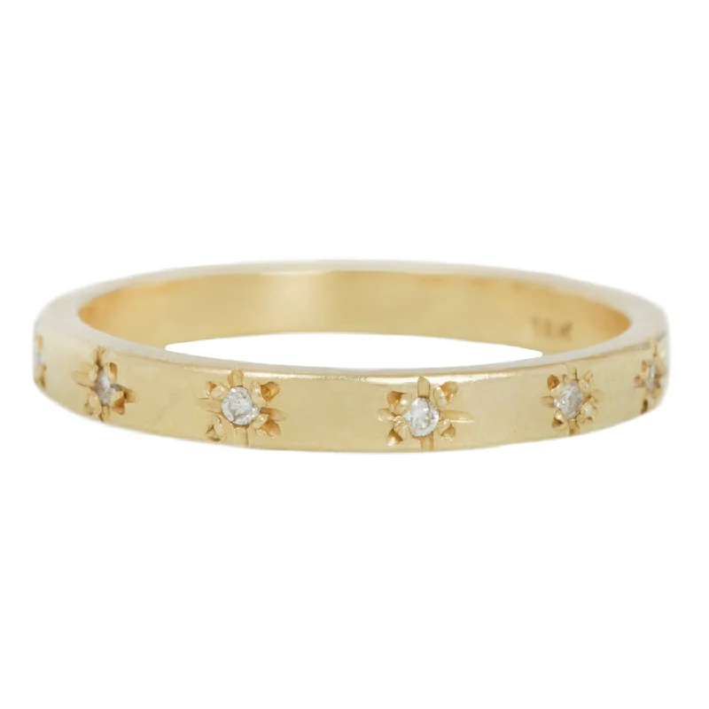 elegant wedding rings for women-Slim Twelve Starry Sky Band