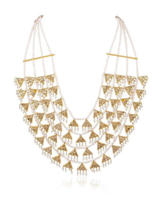 statement chain necklaces for women-Manisha Polki Long Necklace