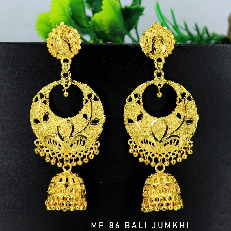 fine gold earrings for women-Mahavir Forming Gold Plated Dangler Earrings  - MP 86 Bali Jumkhi