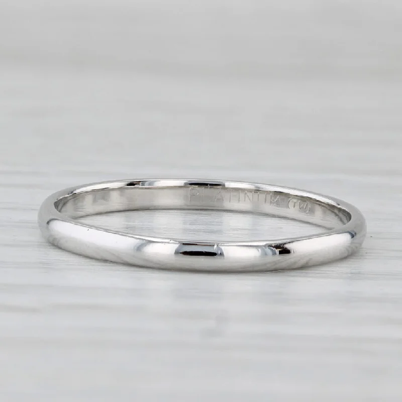 handmade engagement rings for women-Platinum Wedding Band Size 8.5 Stackable Ring