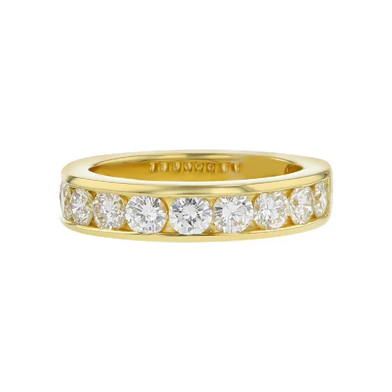 gold engagement rings with diamonds for women-18K Yellow Gold Diamond Wedding Band