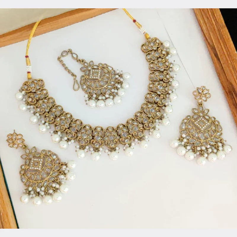 luxurious pearl necklaces for women-Manisha Jewellery Gold Plated Necklace Set