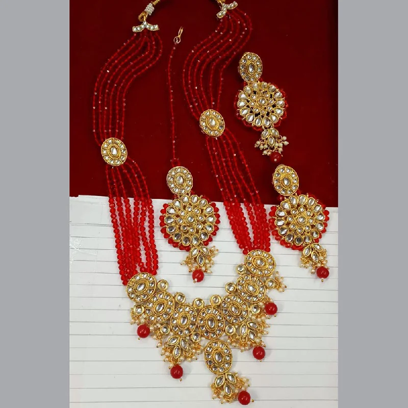 circle necklaces for women-Manisha Jewellery Gold Plated Long Necklace Set