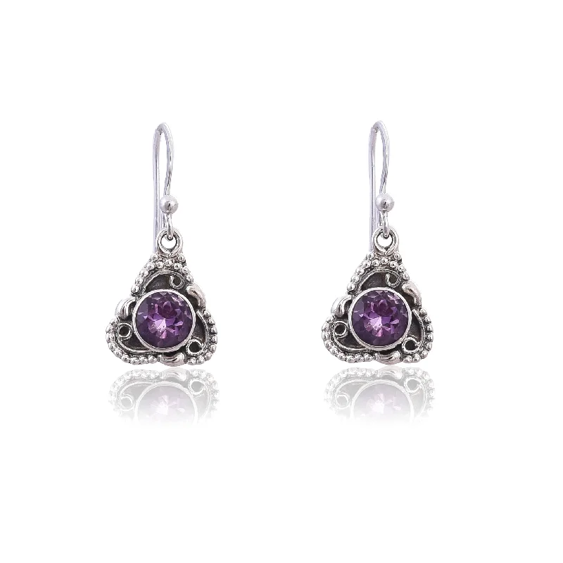 cute earrings for women-Silver Mountain Amethyst silver 925 earring