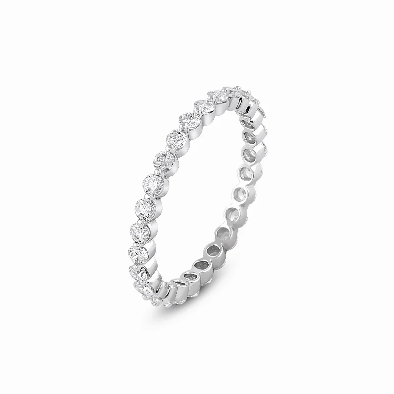 custom wedding rings for women-Classic Diamond Eternity Band