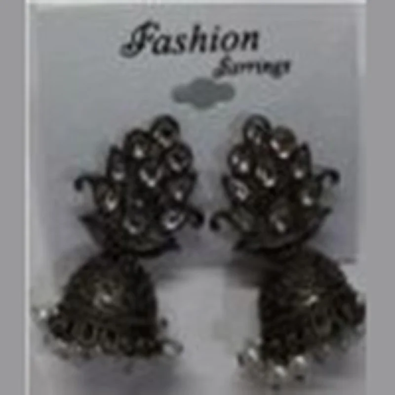 moonstone earrings for women-Infinity Jewels Oxidised Plated Jhumki Earrings