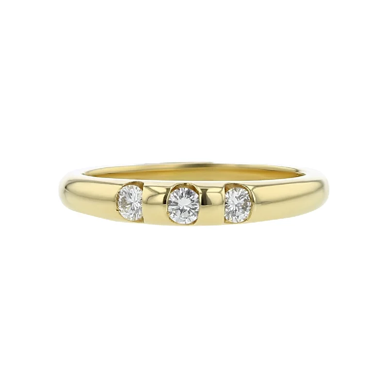 vintage diamond rings for engagement-14K Yellow Gold Diamond Bezel-Set Wedding Band