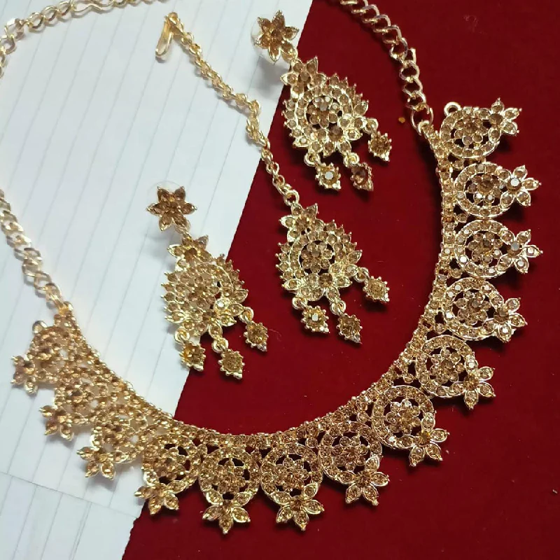 matching couple necklaces for women-Manisha Jewellery Gold Plated Necklace Set