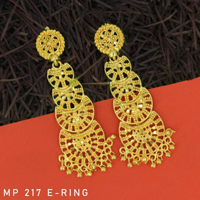 black diamond earrings for women-Mahavir Forming Gold Plated Dangler Earrings  - MP 217 E Ring