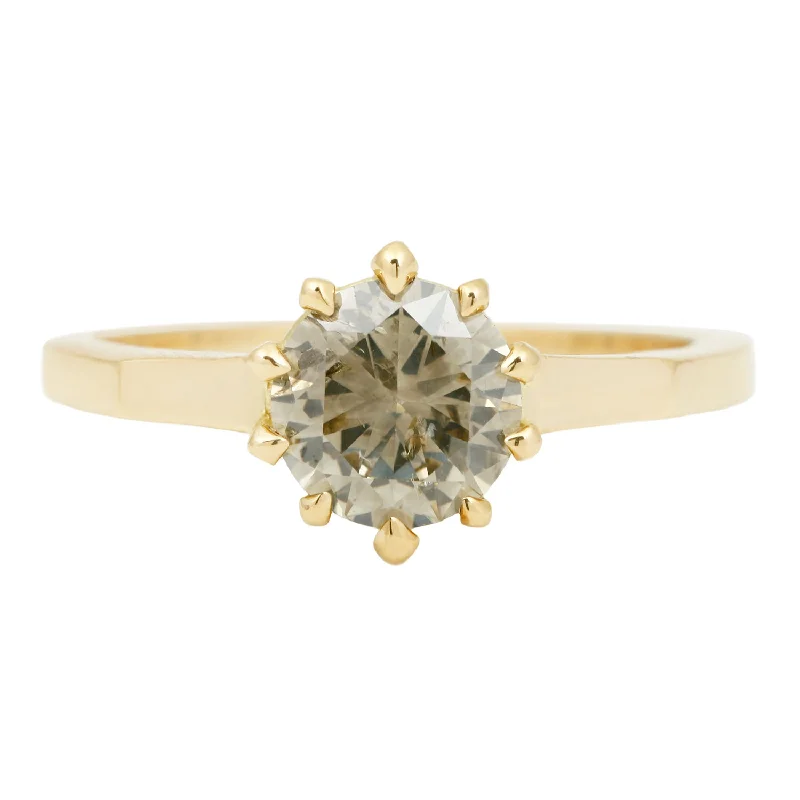 statement rings for women-Green Tea Solitaire Ring