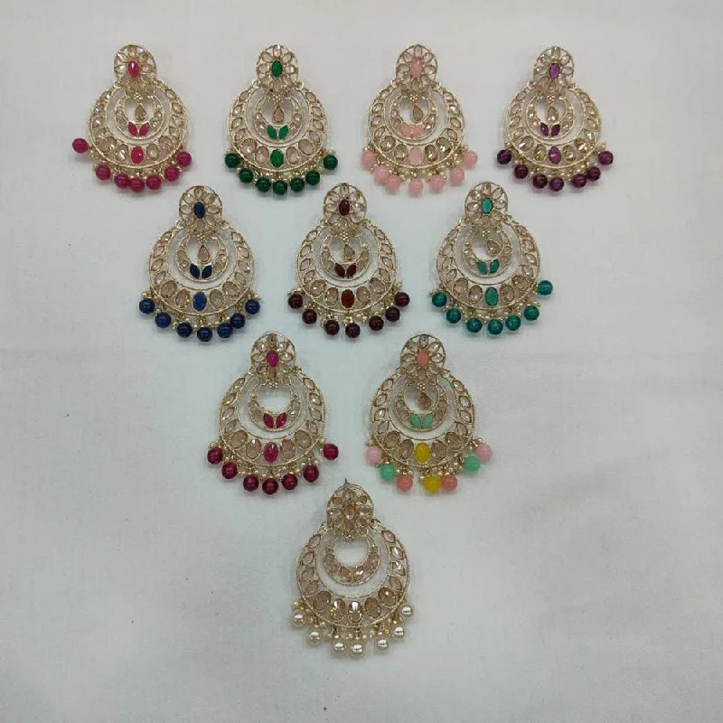 ruby earrings for women-Manisha Jewellery Gold Plated Crystal Stone Dangler Earrings