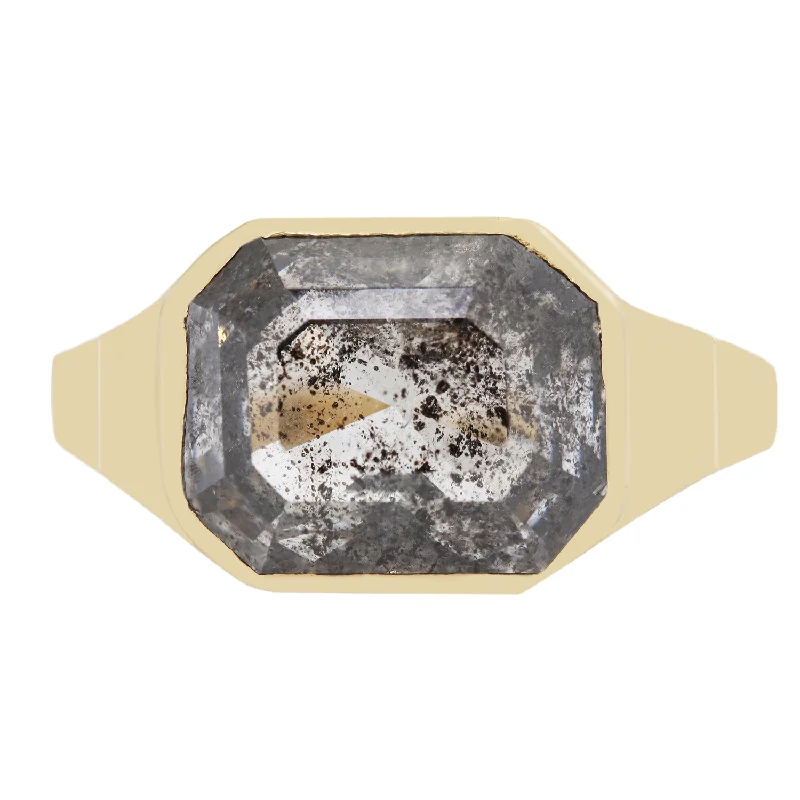 chic rings for women-Stardust Diamond Signet Ring