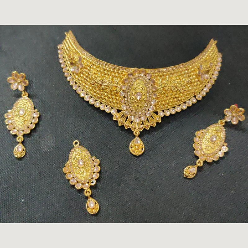 woven necklaces for women-Shreeji Gold Plated Necklace Set