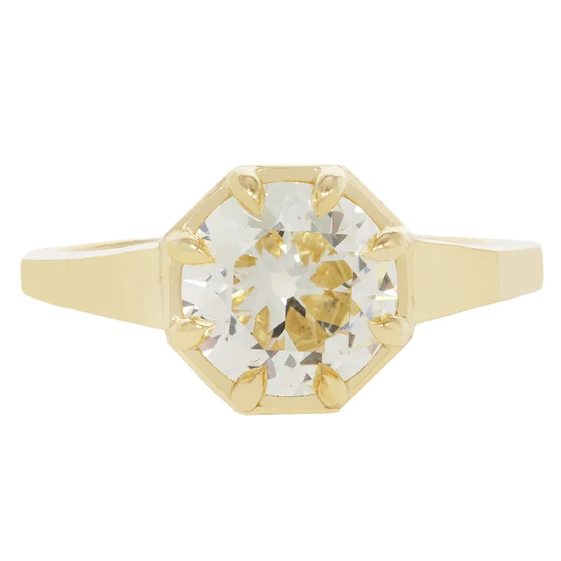 designer rings for women-Gilded Diamond Octagon Ring