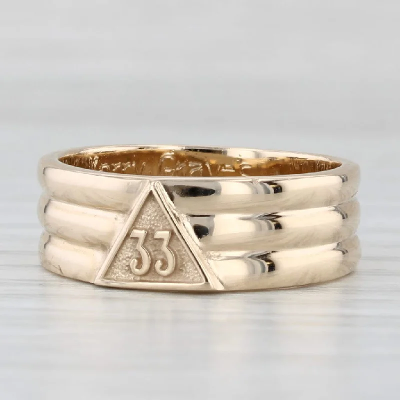 custom made engagement rings for women-33rd Degree Masonic Scottish Rite Ring 10k Gold Size 9.25 Wedding Band