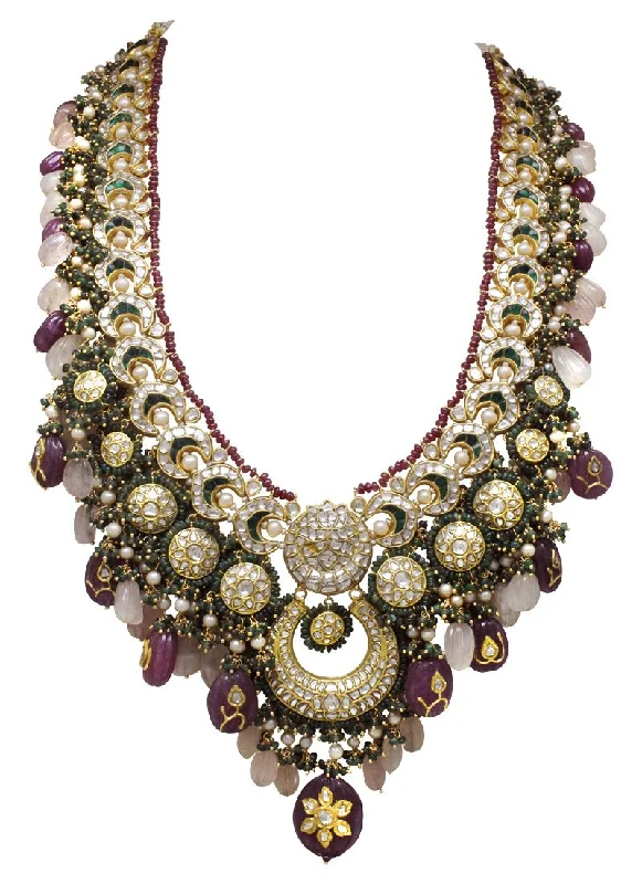 engagement necklaces for women-Shaonda Polki Long Necklace