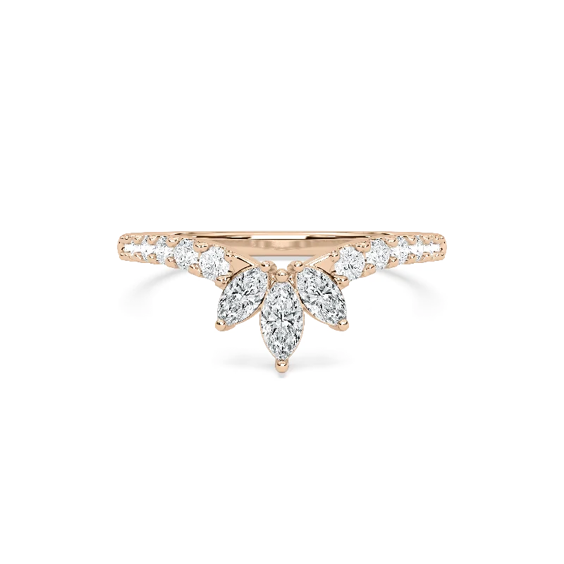 fashion statement rings for women-Marquise V Fashion Band