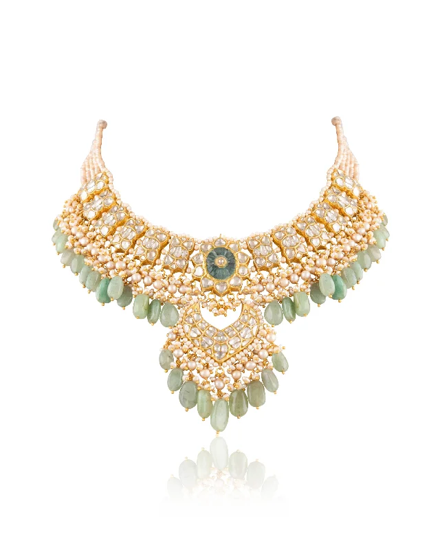 gold necklaces for women-Kainath Polki Necklace