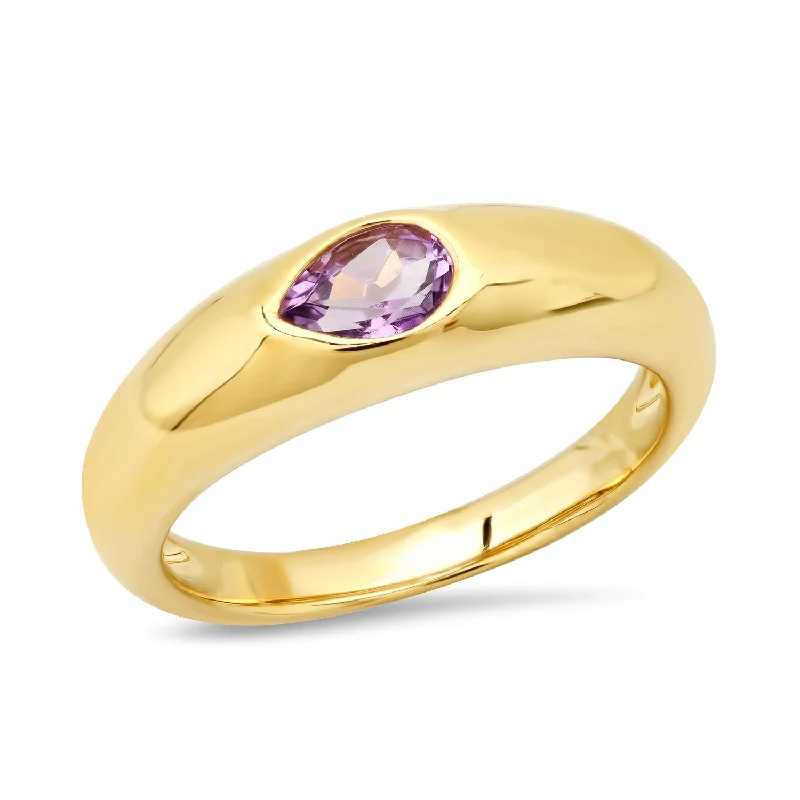 adjustable rings for women-Amethyst Gypsy Ring