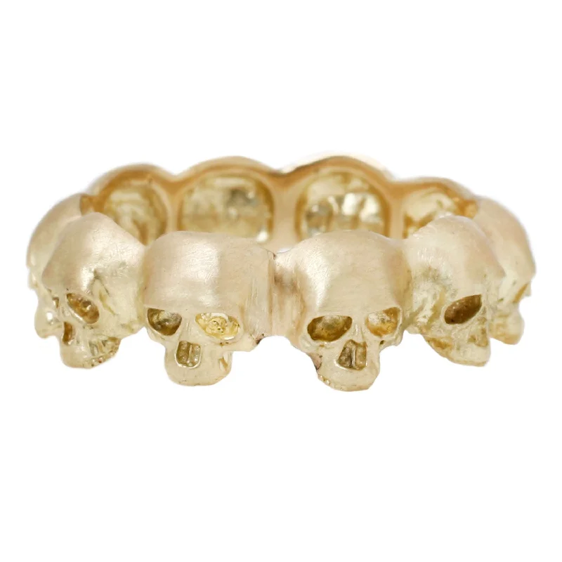 vintage engagement rings for women-Skull Eternity Band