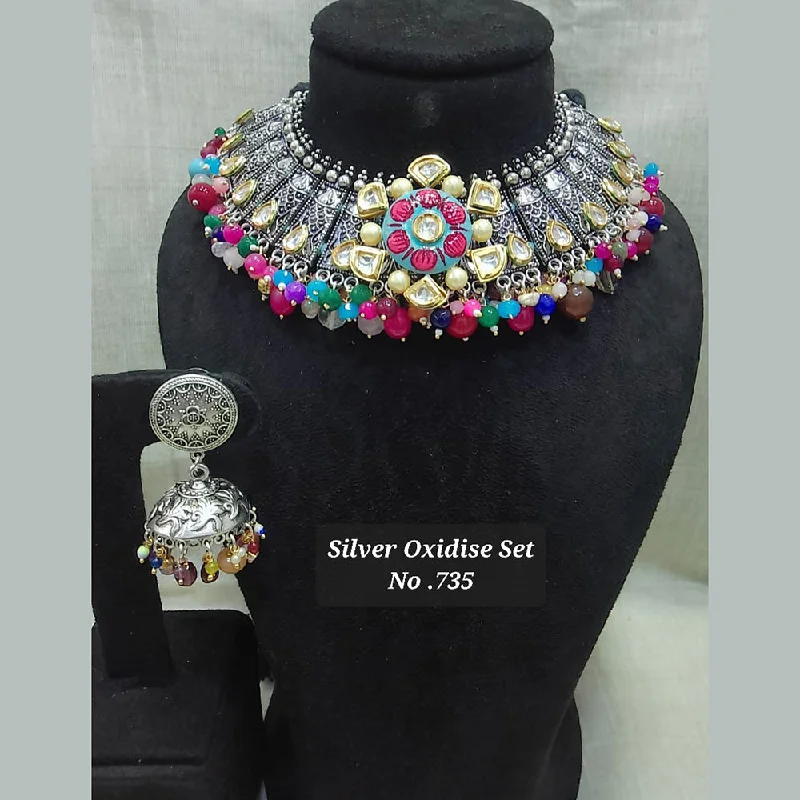 friendship necklaces for women-Jyoti Arts Oxidised Plated Necklace Set