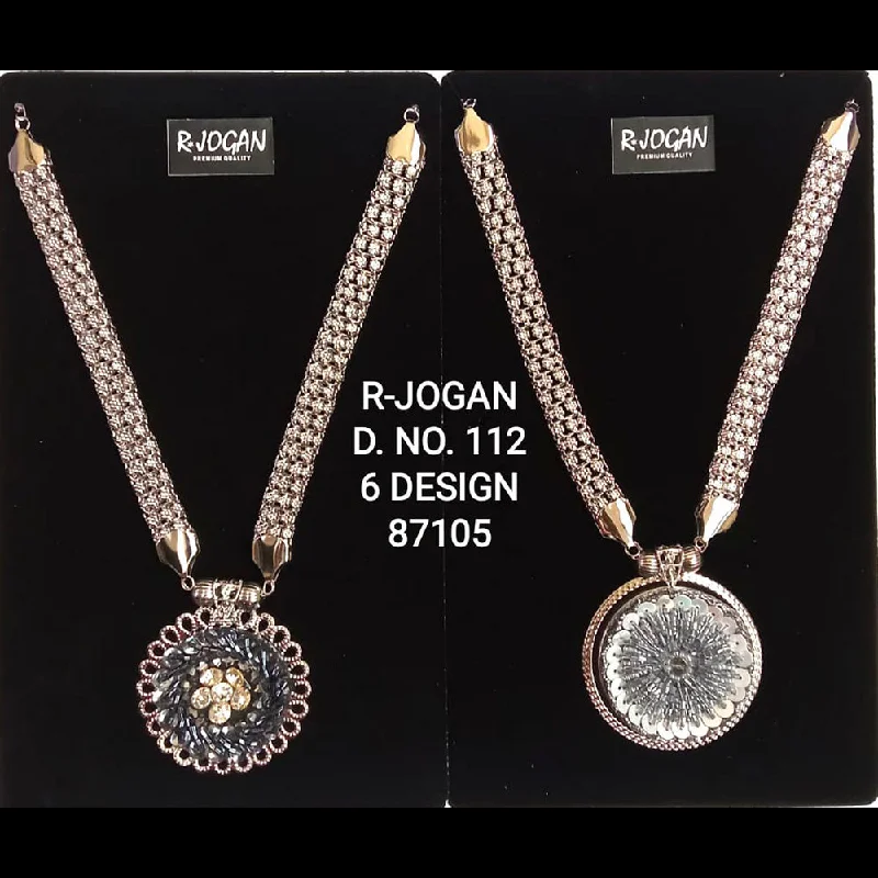 vintage gold necklaces for women-R Jogan Oxidised Plated Assorted Design Long Necklace