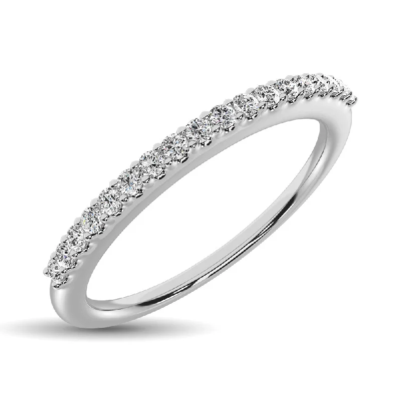 diamond and sapphire engagement rings for women-10K White Gold 1/10 ctw Diamond Wedding Band