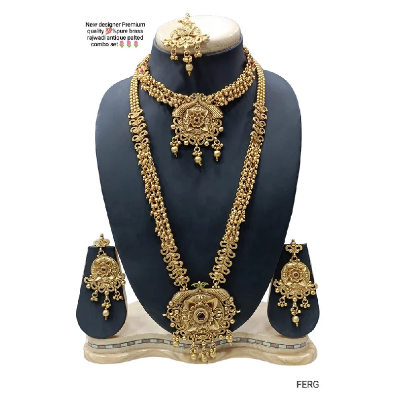 bar pendant necklaces for women-Manisha Jewellery Gold Plated Double Necklace Set