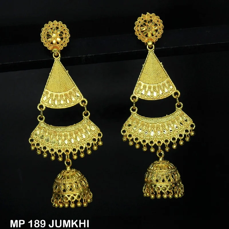 heart-shaped earrings for women-Mahavir Forming Gold Plated Dangler Earrings  - MP 189 Jumkhi