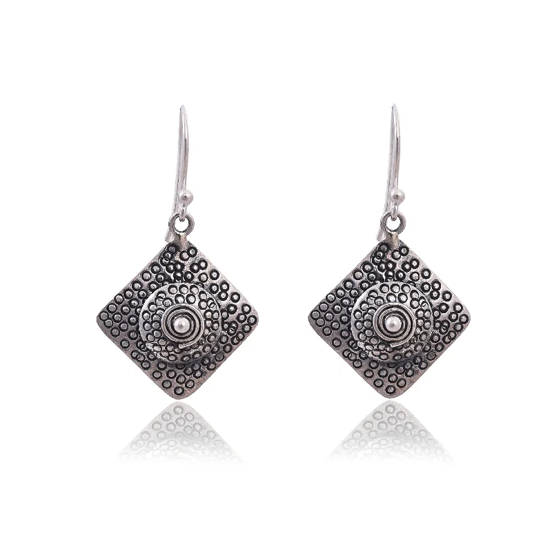 modern earrings for women-Silver Mountain Sterling Silver oxidised Earring