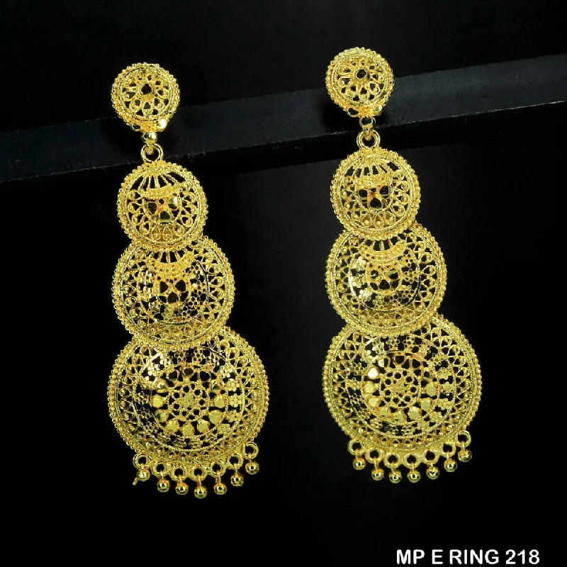 zodiac earrings for women-Mahavir Forming Gold Plated Dangler Earrings  - MP E Ring 218