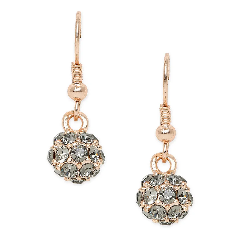 small earrings for women-Mahi Royal Sparklers White Crystals Ball Earrings for Women (ER1109751ZWhi)