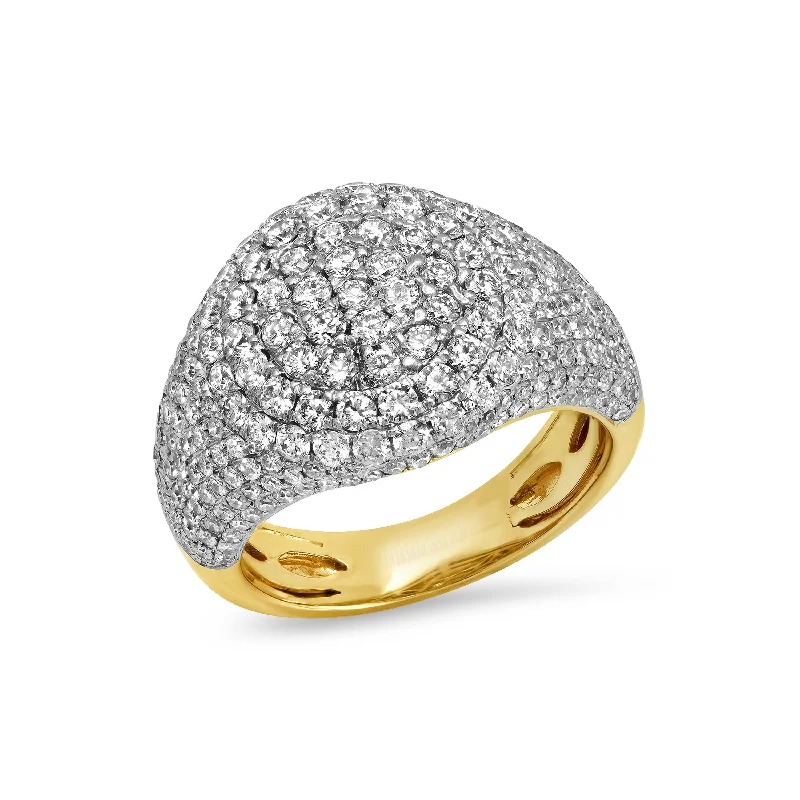 floral rings for women-Diamond Pinky Ring