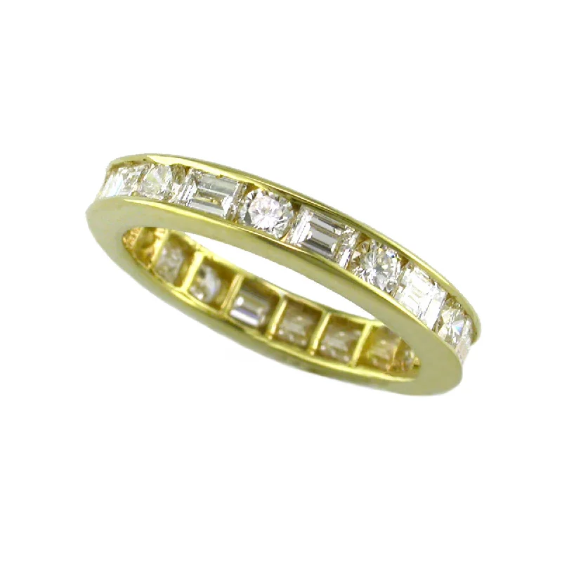 unique engagement rings with diamonds for women-18K Yellow Gold Diamond Eternity Wedding Band