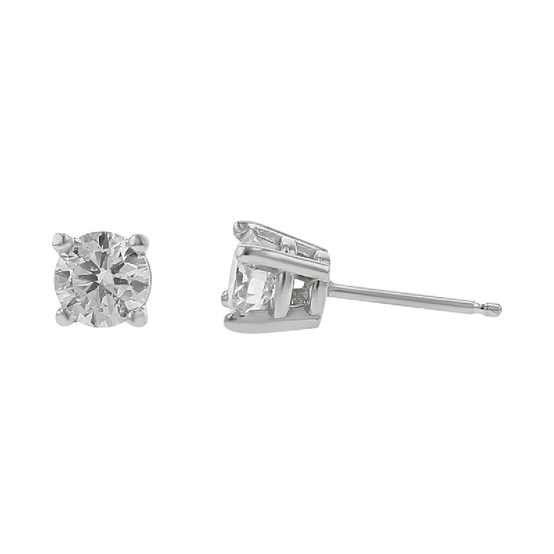 diamond stud earrings for women-14K White Gold Brilliant Diamond Stud Earrings