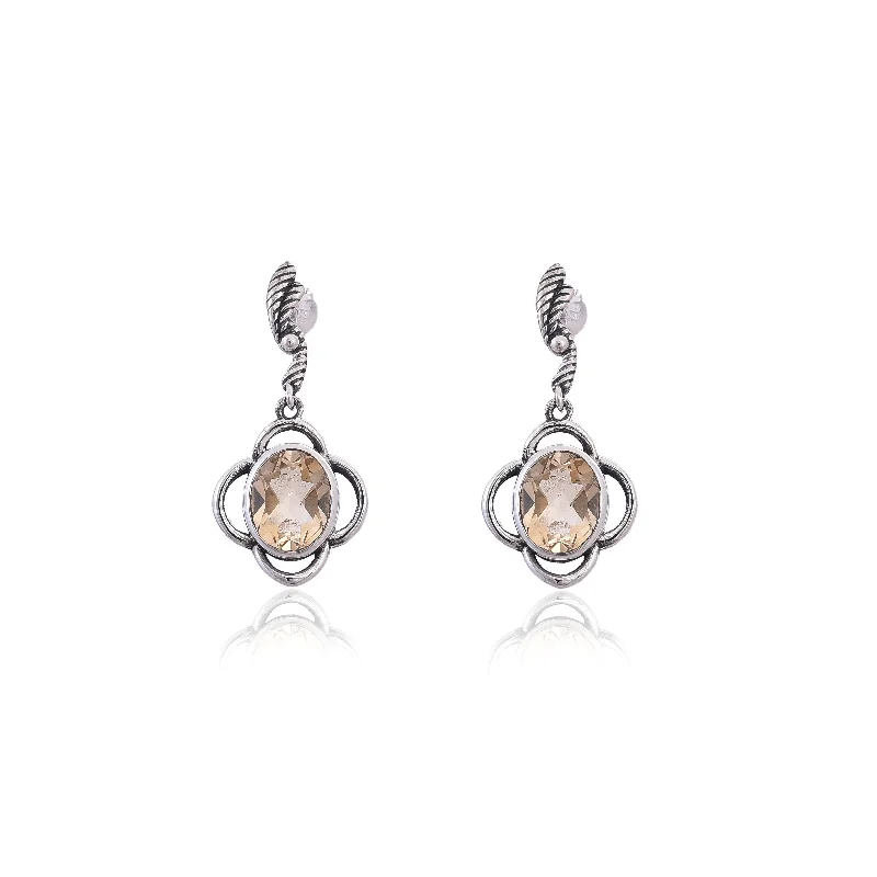 drop earrings for women-Silver Mountain Citrine silver 925 earring